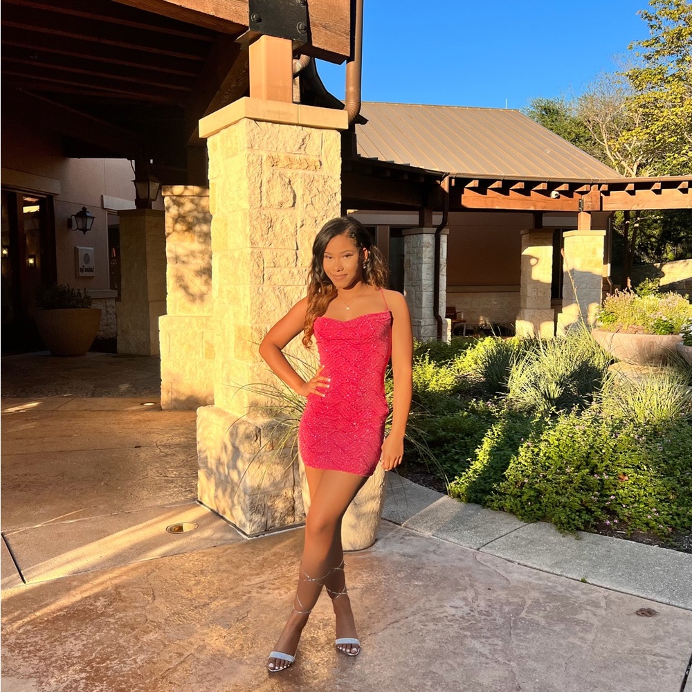 Elegant Pink Strapless Dress